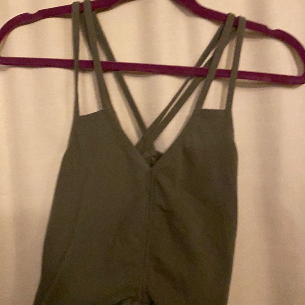 Navy green crop top